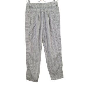 Anthropologie HEI HEI Linen Striped Pull On Pants Black & White Women's XS-P